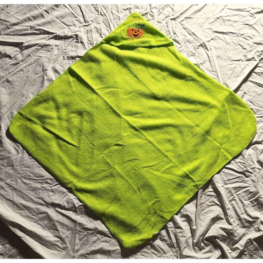Double Nice Little Pumpkin Green Baby Swaddling Blanket Hooded 24x24 Halloween